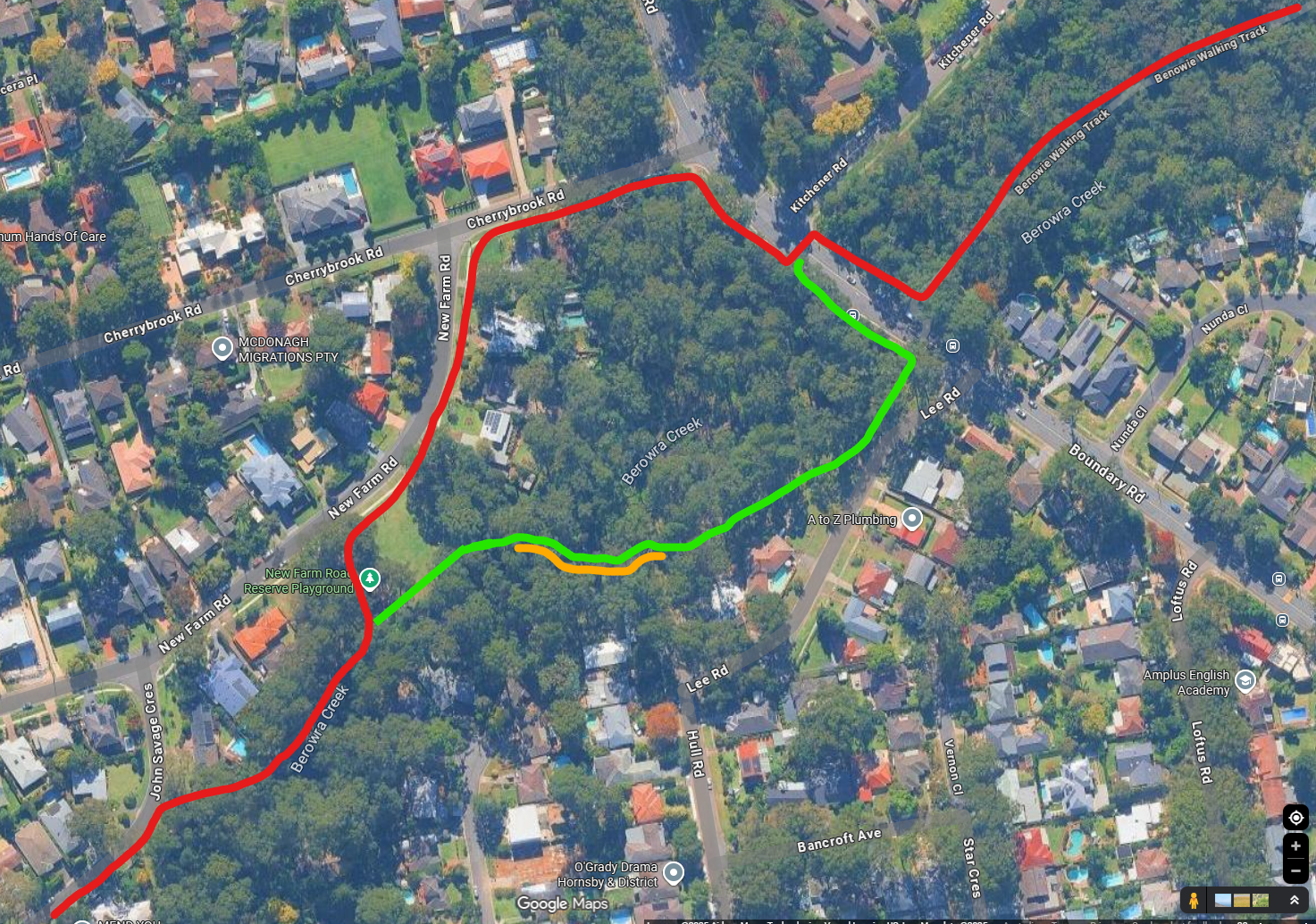 Map of existing paths John Savage Ponds